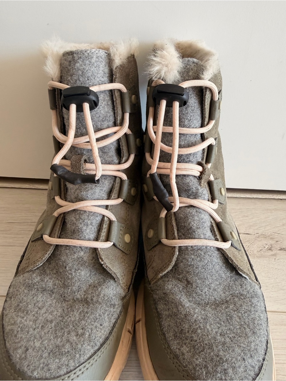 SOREL Women’s Faux Fur-Lined Winter Ankle Boots – Taupe - Picture 5 of 7